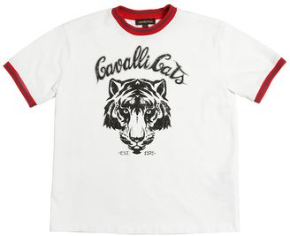 Roberto Cavalli Tiger Printed Cotton Jersey T-Shirt