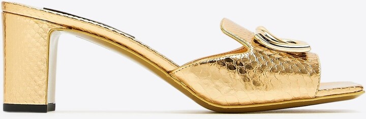 Dolce & Gabbana Abaya 60 Python Print Leather Mules