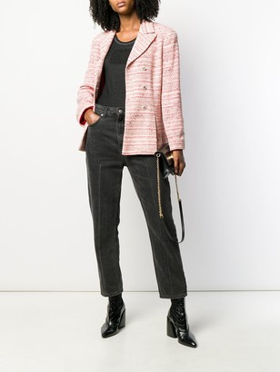 Chanel Pre Owned 1990's Woven Double-Breasted Slim Jacket