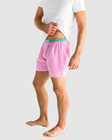 Thumbnail for your product : Sant and Abel Men's White Pyjamas - Men's Hepburn Gingham Pink Boxer Shorts