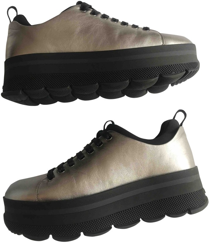 prada silver trainers
