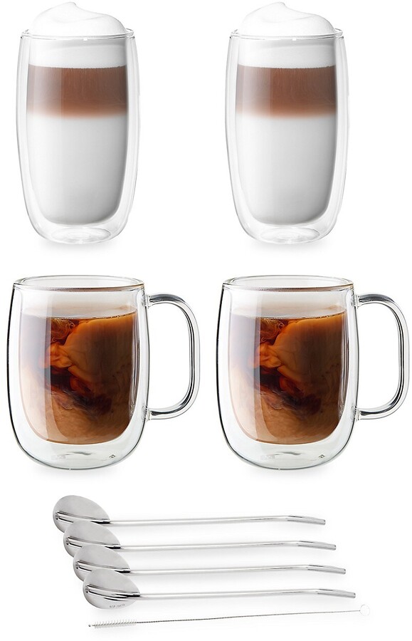 Lhx Double Wall Clear Coffee Mug 10 oz High Boron Silicon Glass Insulated Tea Mug Set of 2 