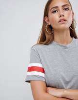 Thumbnail for your product : PrettyLittleThing Stripe Sleeve T-Shirt Dress
