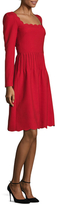 Thumbnail for your product : Valentino Wool Scalloped Fit And Flare Dress