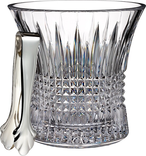Waterford Lismore Diamond Ice Bucket with Tongs