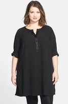 Thumbnail for your product : Eileen Fisher Silk Georgette Crepe Tunic (Plus Size)