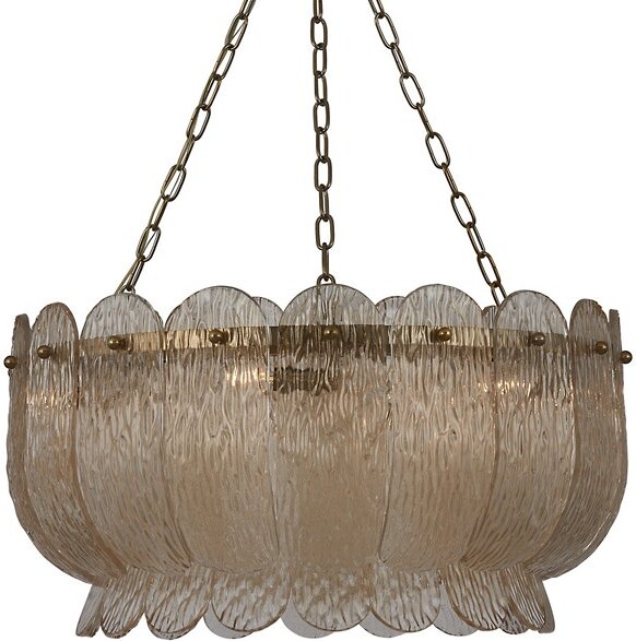 Kalco Lighting Camellia Pendant Light in Brass, Size: 28"