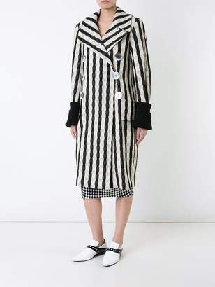 Victoria Beckham striped double breasted coat