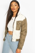 Thumbnail for your product : boohoo Teddy Faux Fur Mix Puffer Jacket