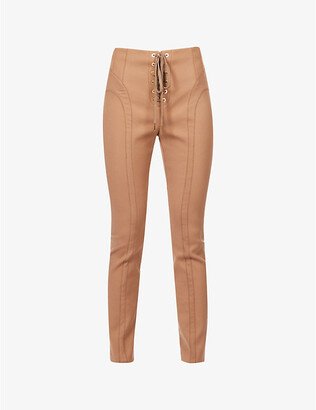 Dion Lee Contour Stitch skinny mid-rise cotton-blend trousers