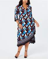Thumbnail for your product : INC International Concepts Plus Size Geo-Print Faux-Wrap Dress, Created for Macy's