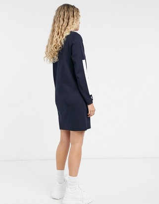 Fred Perry crew neck sweatshirt dress with long sleeves in navy