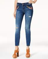 Thumbnail for your product : Dollhouse Juniors' Embroidered Ripped Skinny Jeans