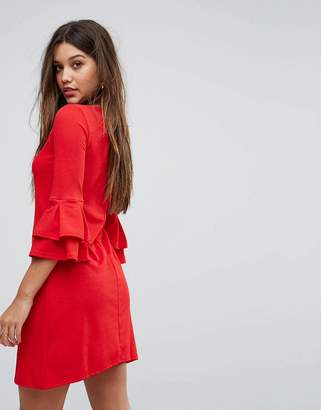 Lipsy Shift Dress With Fluted Sleeve