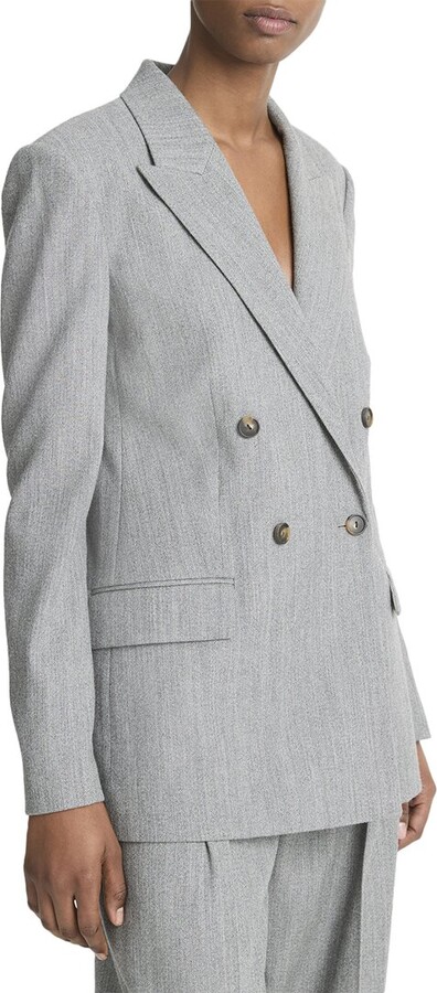 Vince Wool-Blend Twill Double Breasted Blazer