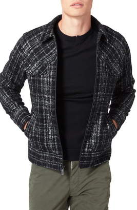 Good Man Brand Telluride Slim Fit Plaid Wool Blend Trucker Jacket