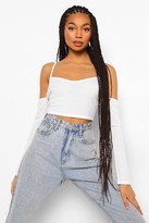 Thumbnail for your product : boohoo Cold Shoulder Rib Top