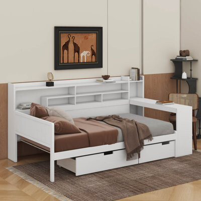 Latitude Run Twin Size Daybed With Storage Shelves