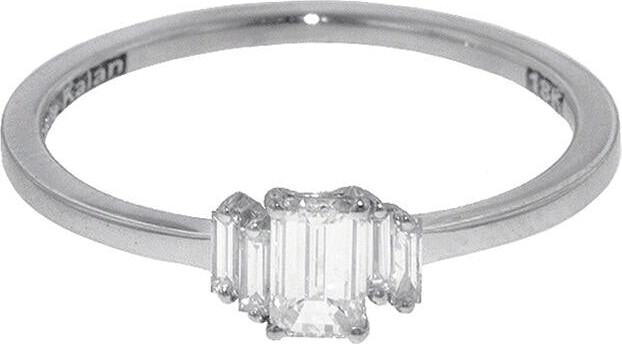 Suzanne Kalan One-Of-A-Kind Staggered Baguette and Emerald Cut White Gold Ring