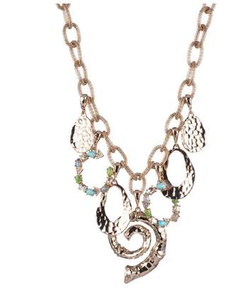 Alexis Bittar Hammered Bamboo And Multi-Stone Mesh Chain Charm Necklace