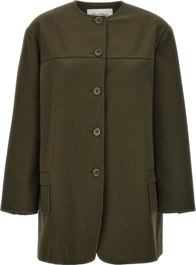 Helene Berman double breasted wool blend check coat in multi