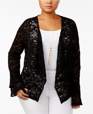 INC International Concepts Plus Size Lace Jacket, Created for Macy's