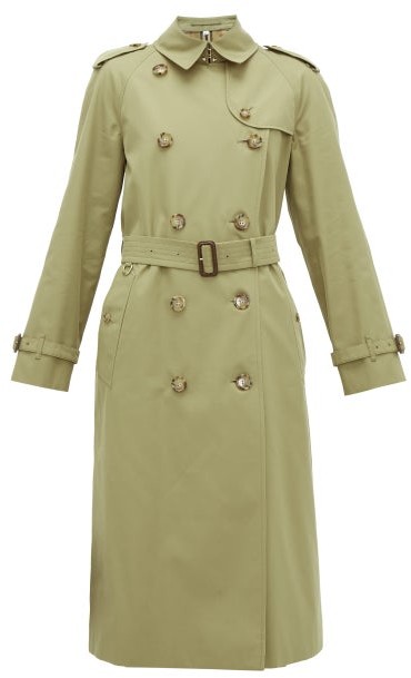 Burberry Waterloo Cotton-gabardine Trench Coat - Olive Green - ShopStyle