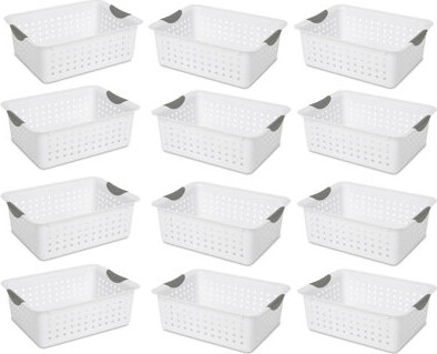 Hokku Designs 12-Pack Plastic Ultra Basket Storage Bins