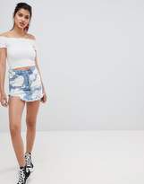 Thumbnail for your product : Glamorous denim skirt with raw hem