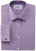 Thumbnail for your product : Charles Tyrwhitt Purple gingham check classic fit shirt