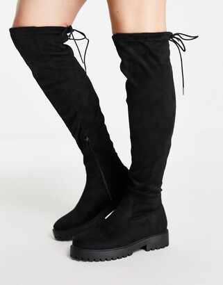 flat knee length boots uk