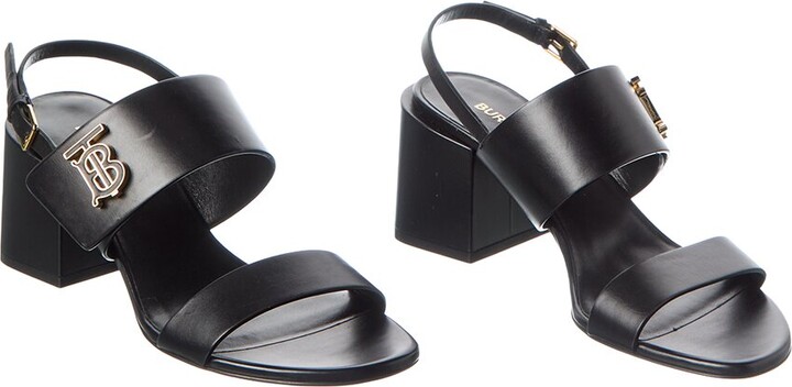 Burberry Motif Monogram Leather Sandal (Authentic Pre-Loved)