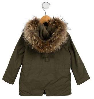Bonpoint Boys' Fur-Trimmed Hooded Coat