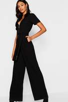 Thumbnail for your product : boohoo Utility Cargo Zip Front Wide Leg Jumpsuit