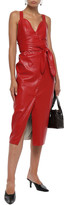 Thumbnail for your product : Nanushka Nahar Vegan Leather Midi Wrap Dress
