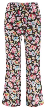 Ganni Floral-print Pyjama Trousers - Black Floral