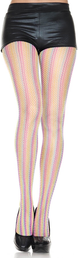 Music Legs Women’s Women’s Pastel color fishnet pantyhose 39004-RAINBOW