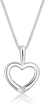 Diamore Elli DIAMONDS Necklace Women Heart Pendant Love with Diamond (0.015 ct.) in 925 Sterling Silver