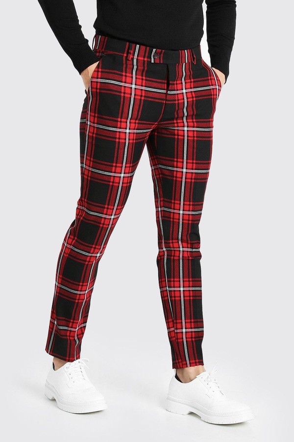 red checkered trousers mens