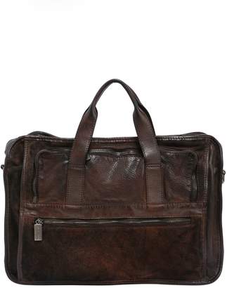 Numero 10 Leather Briefcase Bag W/ Vintage Effect
