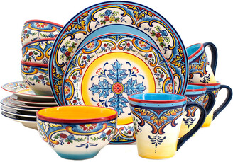 Euro Ceramica Zanzibar 16Pc Earthenware Dinnerware Set
