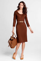 Thumbnail for your product : Lands' End Women's Petite 3/4-sleeve Pleat Front Drapey Ponté Sheath Dress