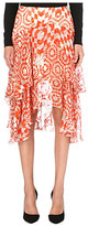 Thumbnail for your product : Preen Geometric-print tiered silk skirt