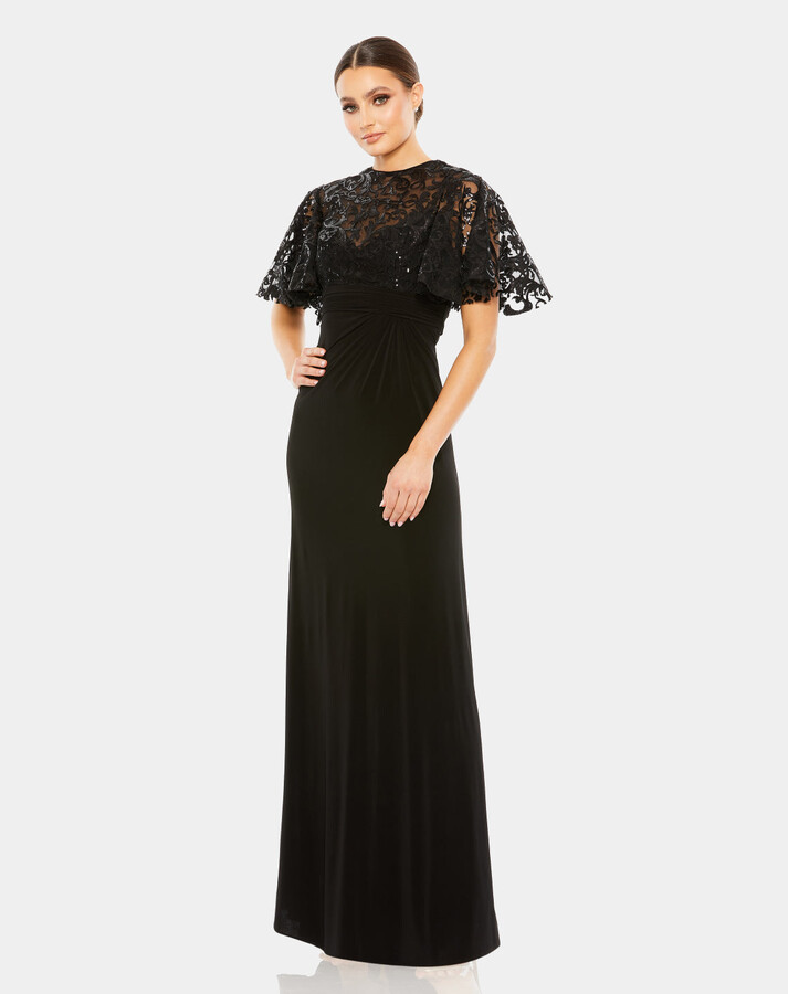 Mac Duggal Embellished Butterfly Sleeve Gown ShopStyle Evening Dresses