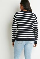 Thumbnail for your product : Forever 21 Plus Size Striped Waffle Knit Sweater