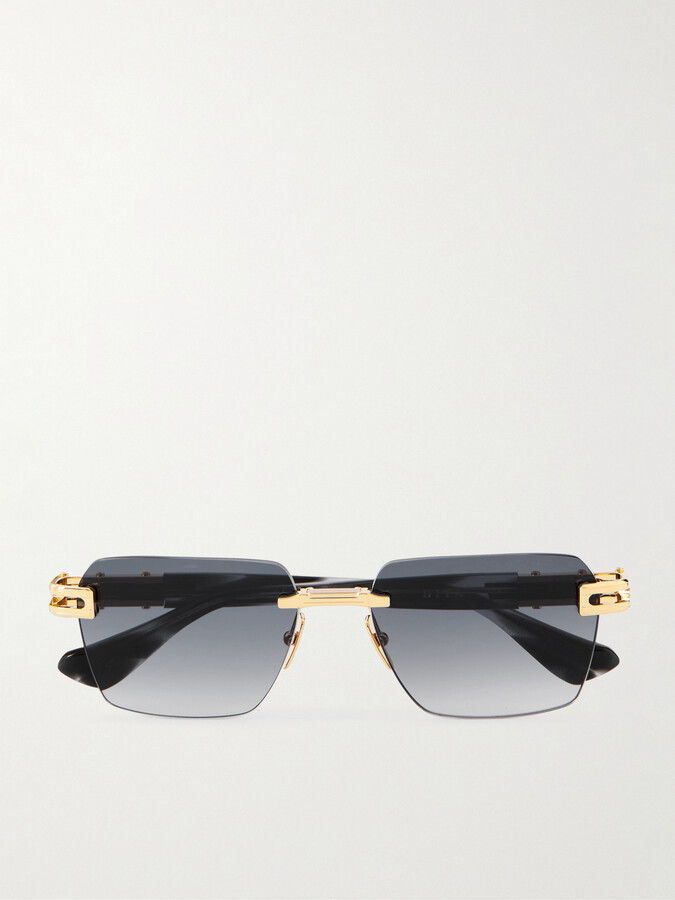 Dita Meta-Evo One Square-Frame Gold-Tone and Acetate Sunglasses