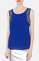 Thumbnail for your product : Topshop Beaded Cutout Tank
