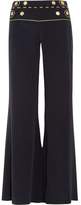 Thumbnail for your product : Pierre Balmain Button-Detailed Silk-Crepe Wide-Leg Pants