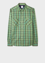 Thumbnail for your product : Paul Smith Men's Tailored-Fit Green Cotton-Linen Check Shirt