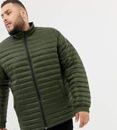 Thumbnail for your product : Tommy Hilfiger Big & Tall lightweight down packable puffer jacket flag logo in green